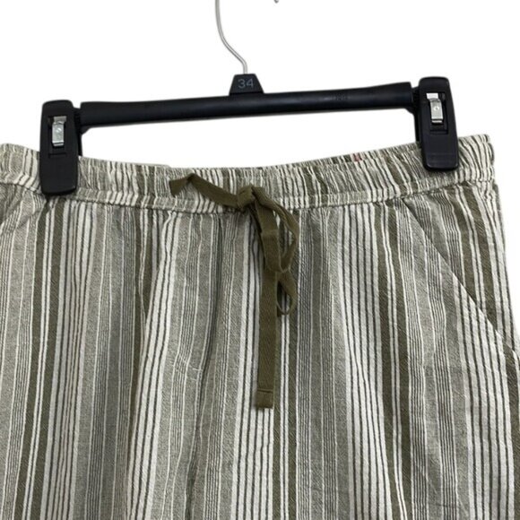 Croft & Barrow Capri Pants Elastic Drawstring Stripes Grunge Earth Tone Sz S NWT - Picture 5 of 6